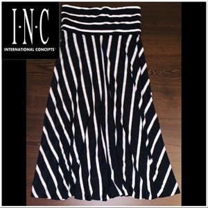 INC International Concepts Black White Maxi Skirt